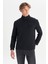 Pamuklu Regular Fit Dik Yaka Fermuarlı Selanik Örgü Sweatshirt 3
