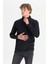 Pamuklu Relaxed Fit Dik Yaka Fermuarlı Selanik Örgü Sweatshirt 1