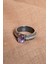 Mor Ametist Doğal Taş 925 Ayar Gümüş Şık Yüzük 5