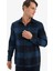 Regular Fit Polo Yaka Kareli Flanel Uzun Kollu Gömlek E8242AX25AU 1