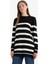Regular Fit Bisiklet Yaka Çizgili Kazak Tunik C6031AX25WN 4