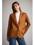 Oversize Geniş Kalıp Ceket Yaka Süet Blazer Ceket E2779AX25AU 1