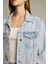 Düğmeli Cepli Denim Ceket 5