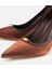 01AYH314760A410 KADIN Saten Açık Kahverengi Gold Detaylı Yüksek Topuklu Stiletto 3