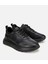 02AYH314160A100 ERKEK Deri Siyah Kalın Tabanlı Spor Ayakkabı 2