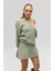 Nordis Volanlı Yeşil Triko Mini Etek 4