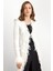 Püskül Detaylı Uzun Triko Hırka Ekru 8281 3