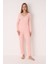 Pembe Patlı V Yaka Pijama Takım 1
