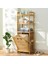 3 Organizer Raflı Ahşap Bambu Çek-Aç Kirli Sepeti 1