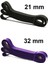 2 Li Resistance Powerband Güç Bandı Seti Direnç Lastiği Squat Aerobik 21 mm + 32 mm Siyah-Mor 3