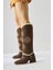 Hilka Kahve Çıkarılabilir Konçlu Etnik Desenli Bot-Çizme 10