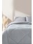 Gri Kareli Loura Tek Kişilik Çift Taraflı Lüx Wellsoft Yorgan Seti 155x215 cm 6