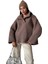 Kuzu Yünü Tembel Atkı Yaka Düz Renk Sweatshirt (Yurt Dışından) 1