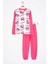 Fuşya Kalpli Yazı Desenli Kız Çocuk Pijama Takımı 23260 1