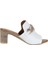 Beyaz Deri Kadın Topuklu Terlik 01WU9502 01WU9502 2