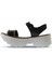Siyah Deri Kadın Dolgu Topuklu Sandalet 01WS7700 01WS7700 4