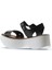 Siyah Deri Kadın Dolgu Topuklu Sandalet 01WS7700 01WS7700 5