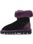 Mor Siyah Deri-Süet Kadın Düz Bot 01WV10205 01WV10205 3