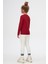 Bordo Basic Unisex Çocuk Kışlık Sıfır Yaka Uzun Kollu Tişört 4