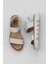 Beyaz Deri Kadın Düz Sandalet 01WS8001 01WS8001 1