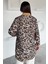 Leopar Desenli Ön Çıtçıtlı Trençkot P-00018858 4