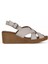Gri Deri Kadın Dolgu Topuklu Sandalet 01WE3906 01WE3906 1
