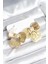 Çiçek Model Gold Renk Pirinç Kadın Küpe 1