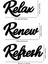 Relax Renew Refresh Siyah Ahşap Yazı Seti – Modern Duvar Dekoru, Motivasyonel Sözler 1
