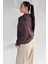 Kadın Yarım Fermuarlı Metal Aksesuarlı Şardonlu Sweatshirt P-00018601 4