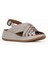 Gri Deri Kadın Dolgu Topuklu Sandalet 01WE3201 01WE3201 2