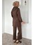 Yan Kapitone Detaylı Kapüşonlu Tesettür Tunik Pantolon Ikili Takım P-00018855 5