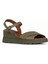 Haki Deri Kadın Dolgu Topuklu Sandalet 01WE5201 01WE5201 2
