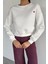 Kadın Bisiklet Yaka Kalp Nakışlı Üç Iplik Şardonlu Sweatshirt P-00018602 1