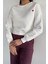Kadın Bisiklet Yaka Kalp Nakışlı Üç Iplik Şardonlu Sweatshirt P-00018602 3