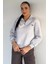 Kadın Yarım Fermuarlı Metal Aksesuarlı Şardonlu Sweatshirt P-00018601 1