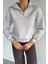 Kadın Yarım Fermuarlı Metal Aksesuarlı Şardonlu Sweatshirt P-00018601 2
