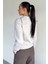 Kadın Yarım Fermuarlı Metal Aksesuarlı Şardonlu Sweatshirt P-00018601 4