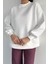 Kadın Dik Yaka Üç Iplik Şardonlu Oversize Sweatshirt P-00018580 1