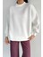 Kadın Dik Yaka Üç Iplik Şardonlu Oversize Sweatshirt P-00018580 2