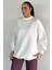 Kadın Dik Yaka Üç Iplik Şardonlu Oversize Sweatshirt P-00018580 3