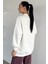 Kadın Dik Yaka Üç Iplik Şardonlu Oversize Sweatshirt P-00018580 4
