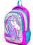 Kids Unicornlu Pembe Gümüş Üç Bölmeli Sırt Çantası 14383 Çocuklar İçin 3