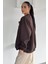 Kadın Bisiklet Yaka Şardonlu Oversize Sweatshirt P-00018609 4