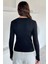 Kadın Bisiklet Yaka Fitilli Triko Kazak P-00018490 4