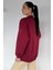Kadın Dik Yaka Üç Iplik Şardonlu Oversize Sweatshirt P-00018580 4