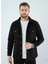 Erkek Slim Fit Düğmeli Yaka Çift Cepli Düz Siyah Polar Erkek Gömlek 1