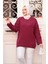 Bordo Tesettür Triko Kazak Tunik 55551BR 1