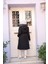 Kürklü Kapşonlu Siyah Tesettür Parka 60650S 3