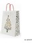 Yılbaşı Çam Desenli Kağıt Çanta, Yeniyıl Kırmızı Saplı Hediye Poşeti, 12X25X31 cm - 6 Adet, Beyaz 1