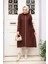 Kahverengi Tesettür Triko Panço Tunik 58651KH 2